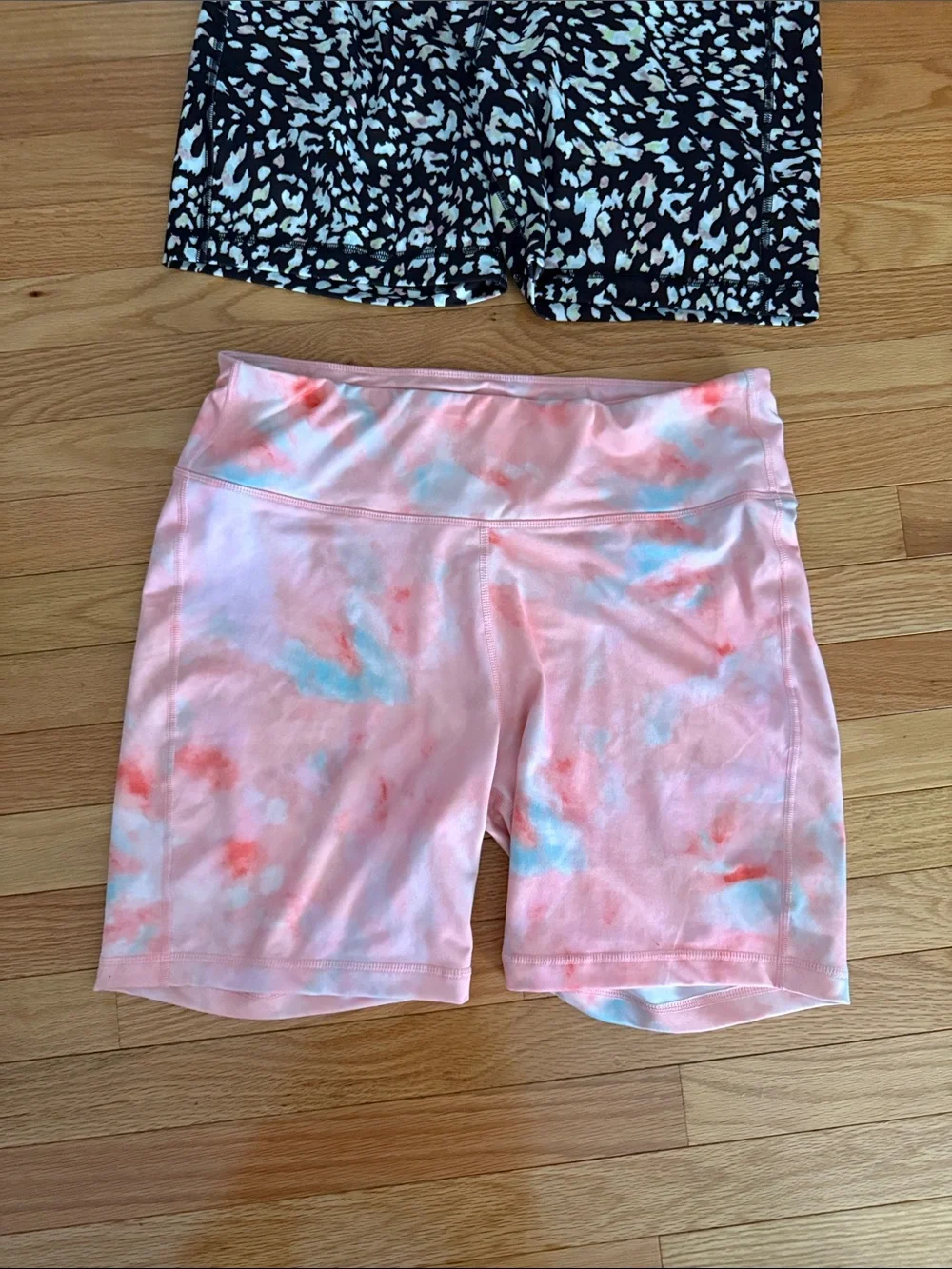 ZELOS❗️BUNDLE❗️Coral Tie-Dye & Leopard Print Biker Shorts - Picture 2 of 6